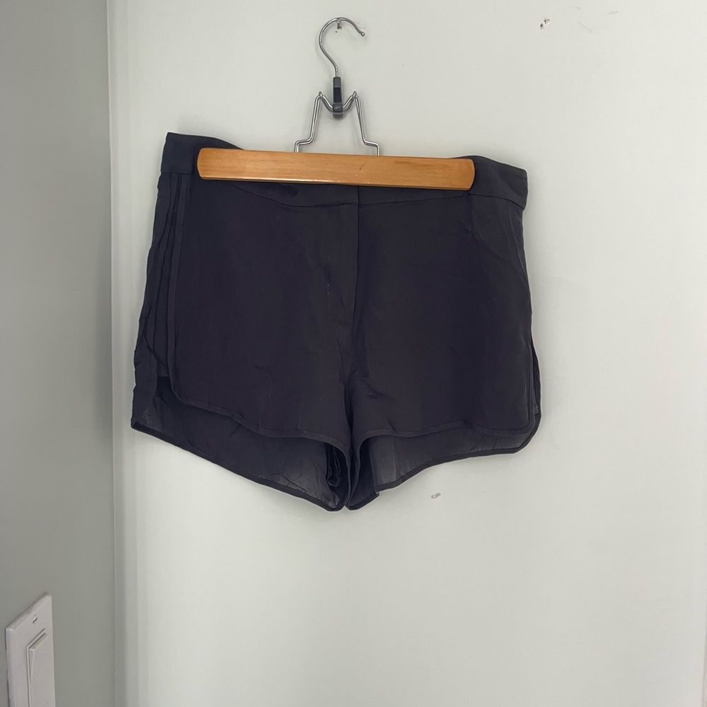 Theory Black Sheer Silk Shorts Size 8